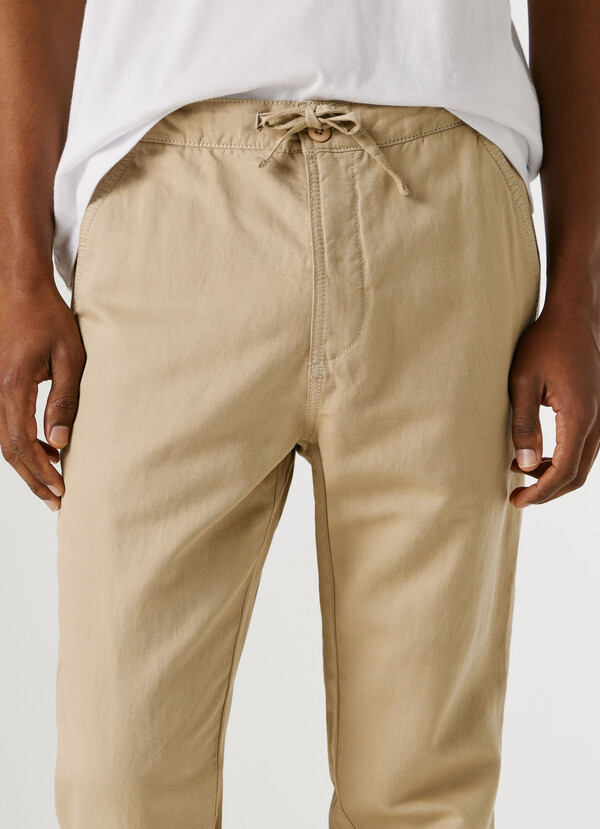 CHINO TROUSERS WITH ADJUSTABLE DRAWSTRING