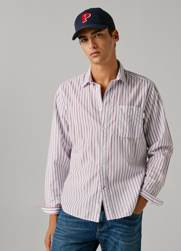REGULAR FIT STRIPED POPLIN SHIRT