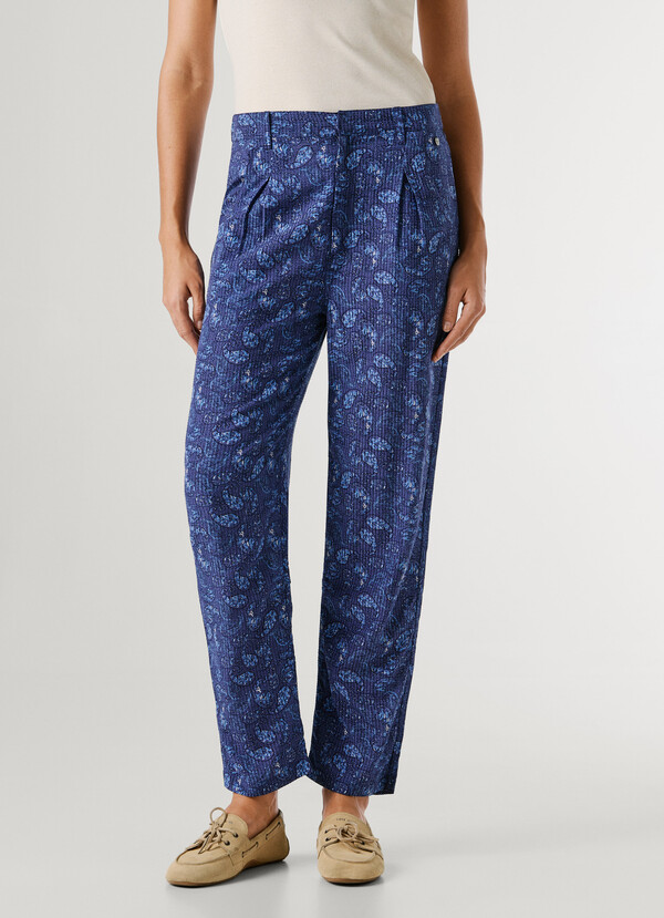 STRAIGHT PAISLEY PRINT TROUSERS