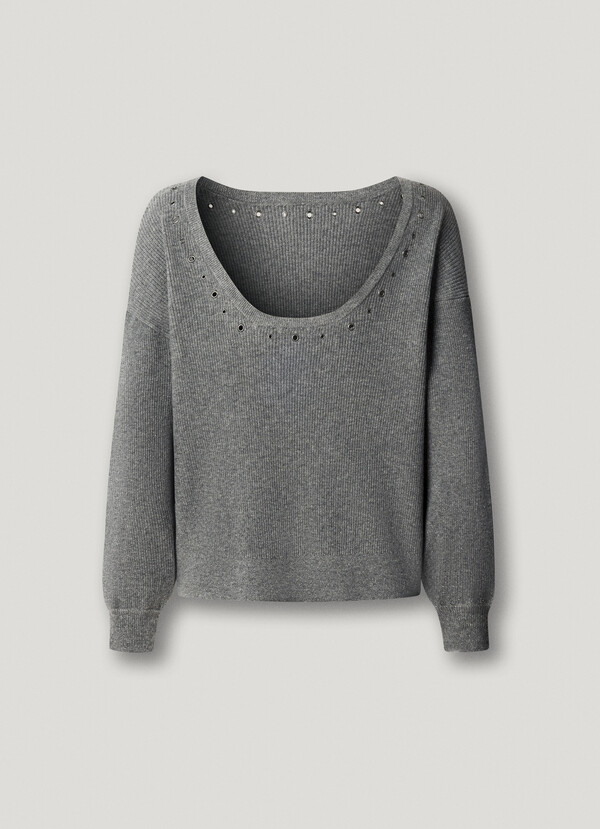 BOAT NECK RIBBED JUMPER