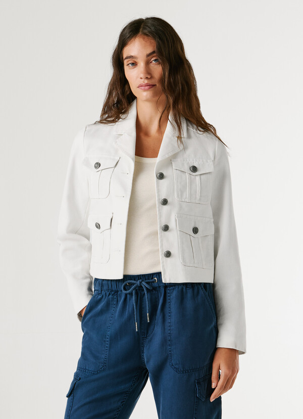 CROPPED FIT TWILL JACKET