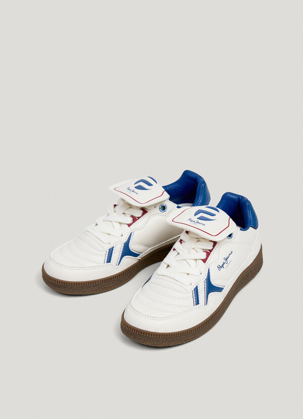 LEATHER EFFECT CUPSOLE SNEAKERS