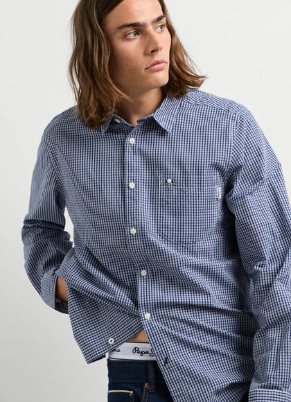 REGULAR FIT CHECKED POPLIN SHIRT