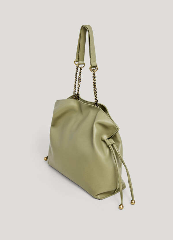 LEATHER EFFECT HOBO BAG