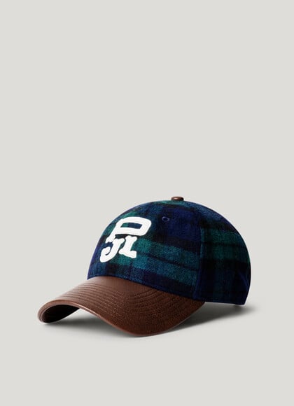 EMBROIDERED LOGO CHECKED CAP