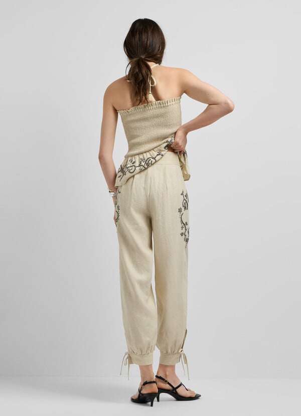 WIDE LEG LINEN TROUSERS