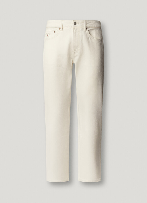 STRAIGHT FIT MID-RISE JEANS - CASH