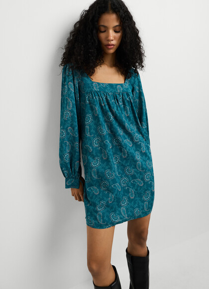 PAISLEY PRINT MINI DRESS