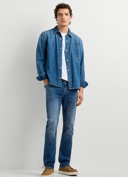 SLIM FIT MID-RISE JEANS - HATCH