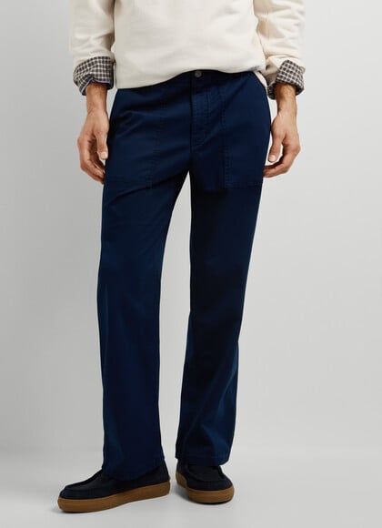 RELAXED FIT TWILL TROUSERS
