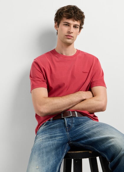 REGULAR FIT T-SHIRT WITH EMBROIDERED LOGO