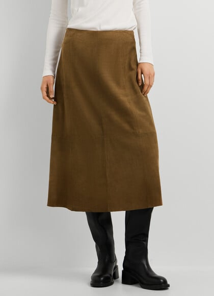 SUEDE MIDI SKIRT