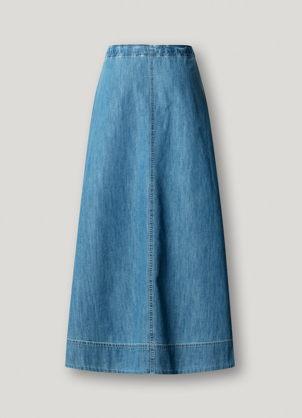 REGULAR FIT DENIM MAXI SKIRT
