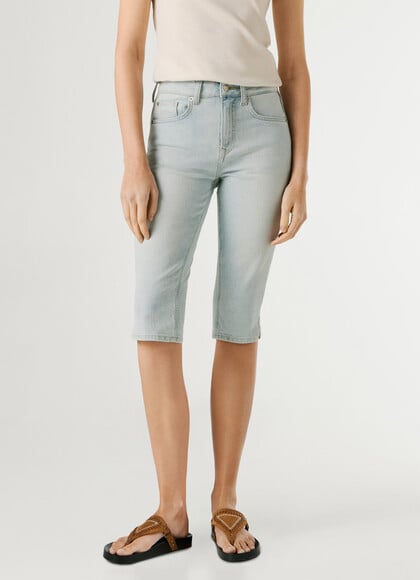 SLIM FIT DENIM BERMUDA SHORTS