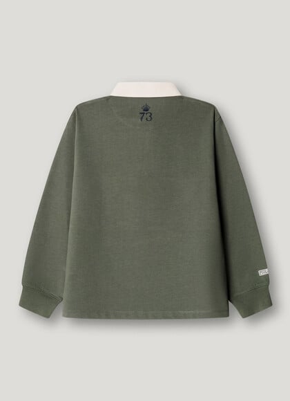REGULAR FIT LONG SLEEVE RUGBY POLO SHIRT