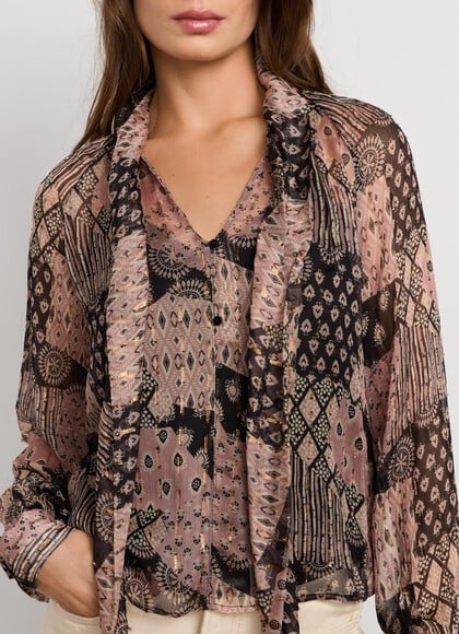 ORNAMENTAL PRINT FLUID BLOUSE