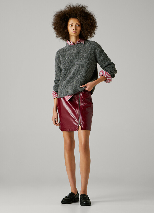 PATENT LEATHER MINI SKIRT