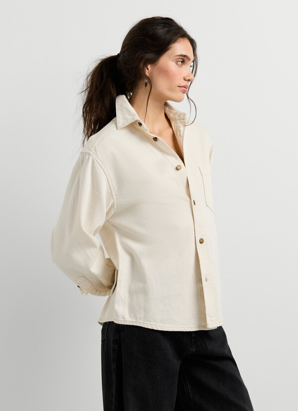 RELAXED FIT DENIM OVERSHIRT