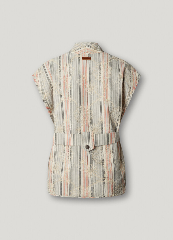 STRIPED WAISTCOAT WITH BELT