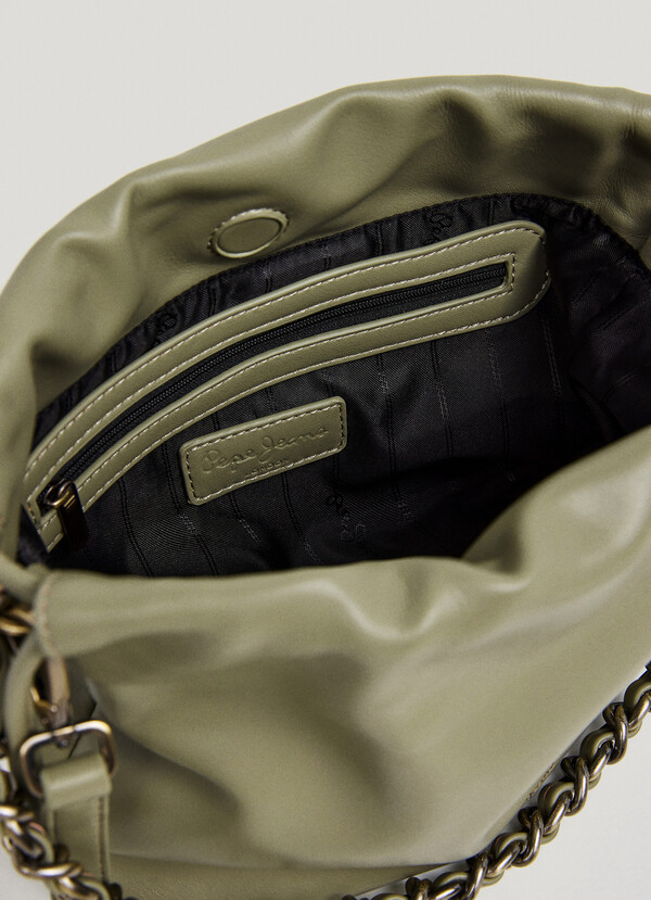 LEATHER EFFECT HOBO BAG