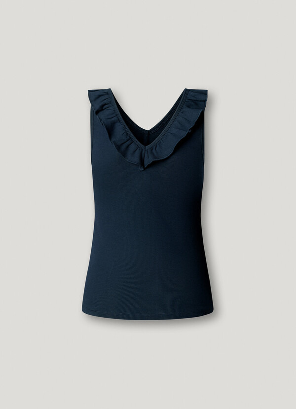 V-NECK RIBBED TOP