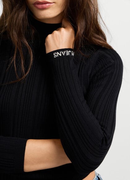 HIGH NECK RIBBED JUMPER
