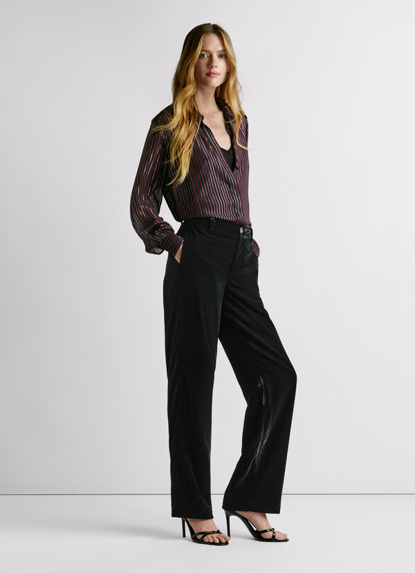 STRAIGHT VELVET TROUSERS