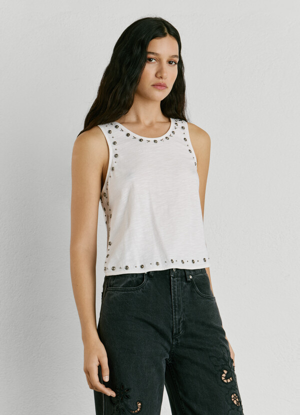 STRAPPY T-SHIRT WITH STUDS