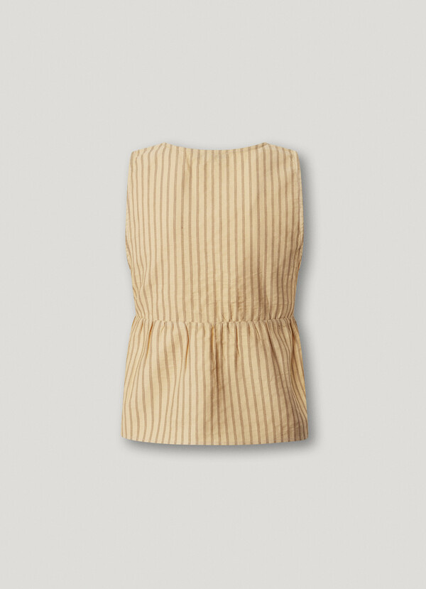 SLEEVELESS STRIPED BLOUSE