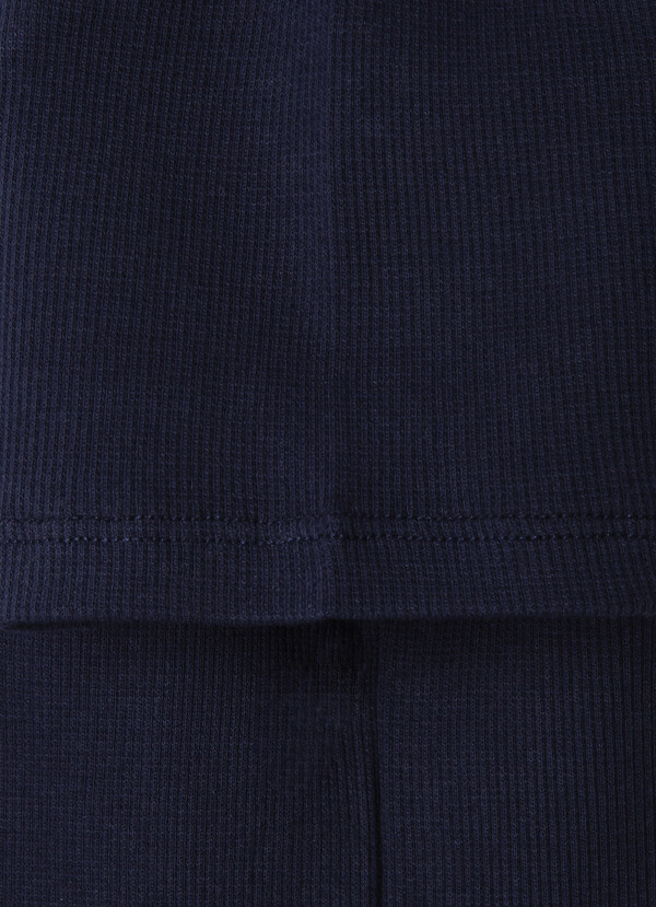 RIBBED BUTTON-UP T-SHIRT