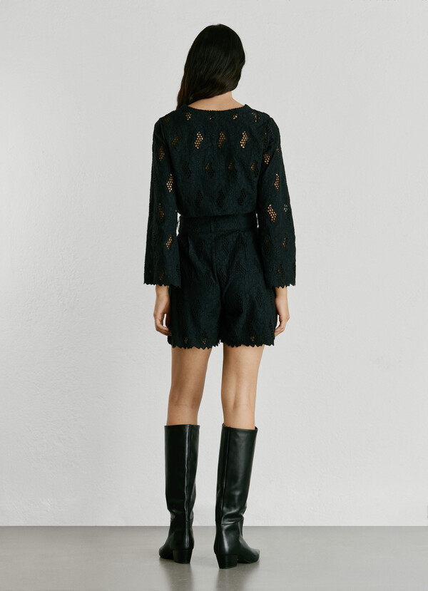 SHORTS WITH OPENWORK DETAILS