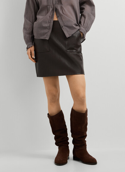 LEATHER EFFECT MINI SKIRT