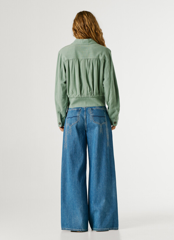 BOMBER JACKET WITH SHIRT COLLAR