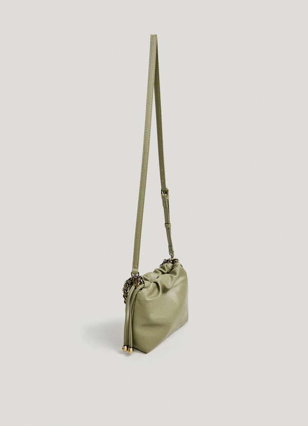 LEATHER EFFECT HOBO BAG