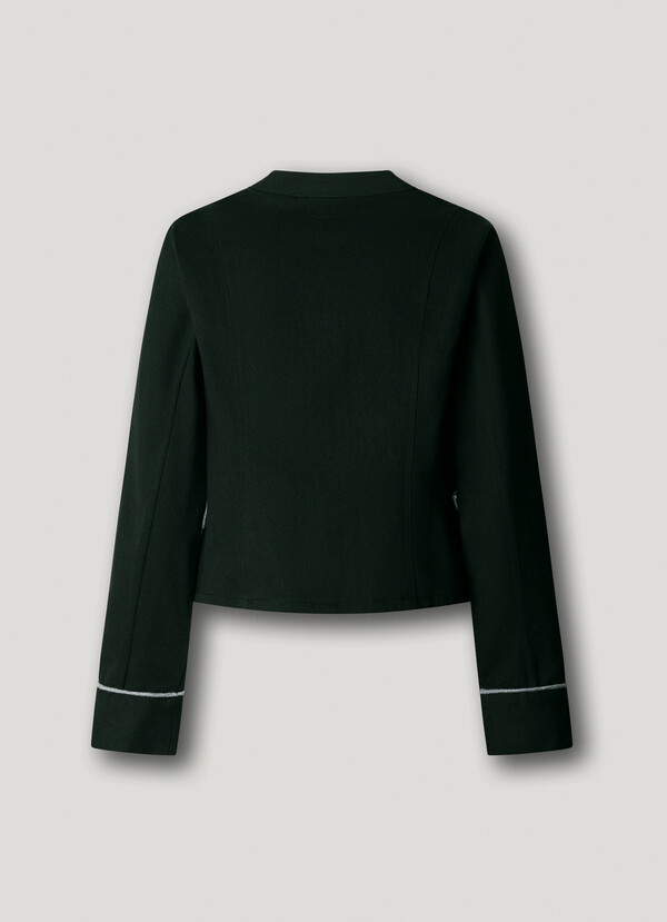 TWILL JACKET WITH MAO COLLAR