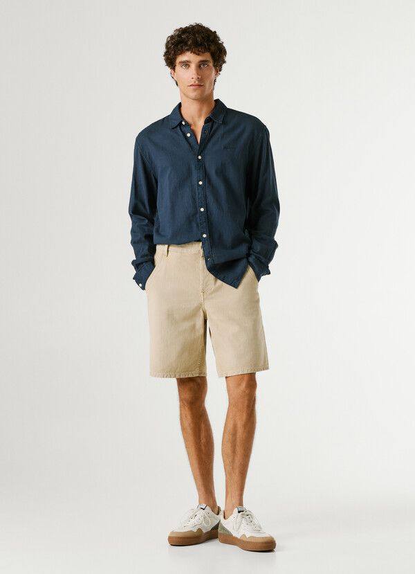 LOOSE FIT TWILL SHORTS