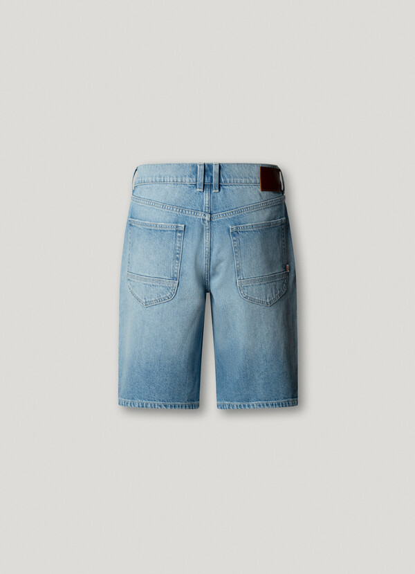 TAPER FIT DENIM BERMUDA SHORTS