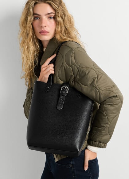 LEATHER EFFECT TOTE BAG