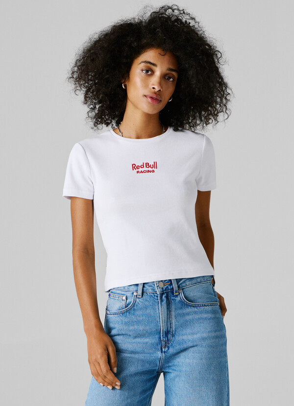 RIBBED LOGO EMBROIDERED T-SHIRT