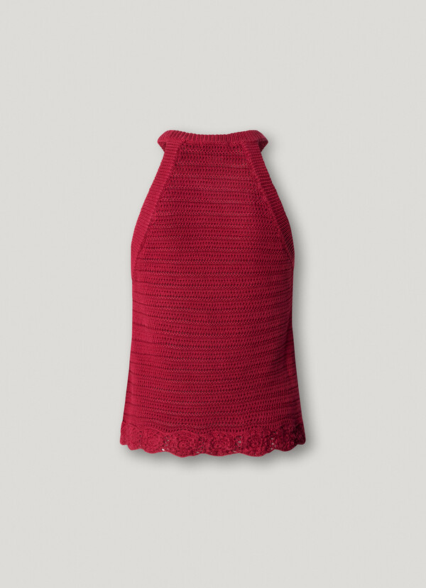 CROCHET HALTER NECK TOP