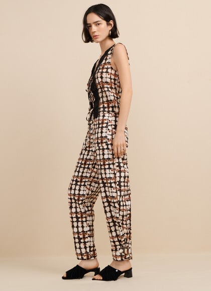 IKAT PRINT TAPER FIT TROUSERS
