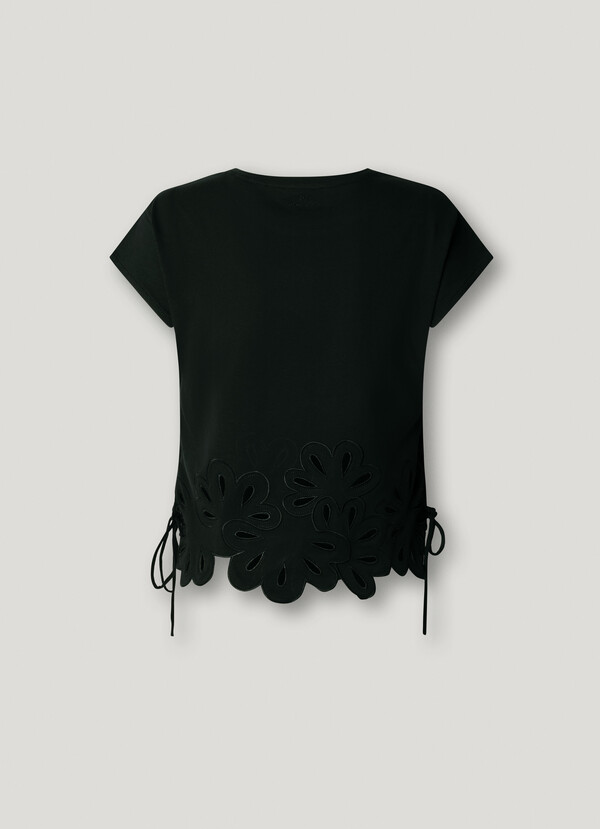 T-SHIRT WITH OPENWORK FLOWERS