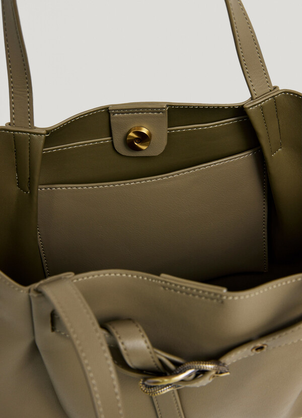 LEATHER EFFECT TOTE BAG