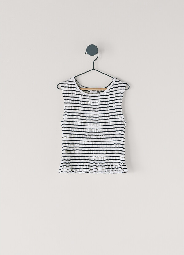 TOP A RIGHE SENZA MANICHE