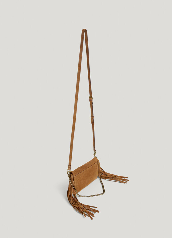 SUEDE SHOULDER BAG WITH FRINGES