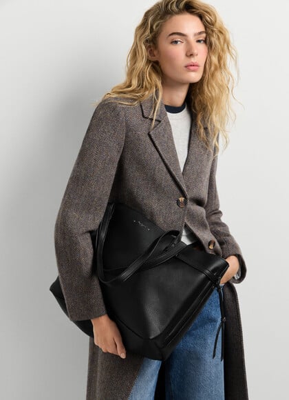 LEATHER EFFECT SHOPPER BAG