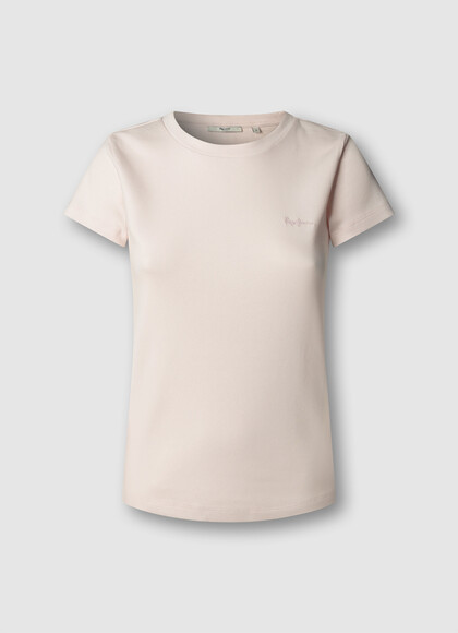 RIBBED EMBROIDERED LOGO T-SHIRT