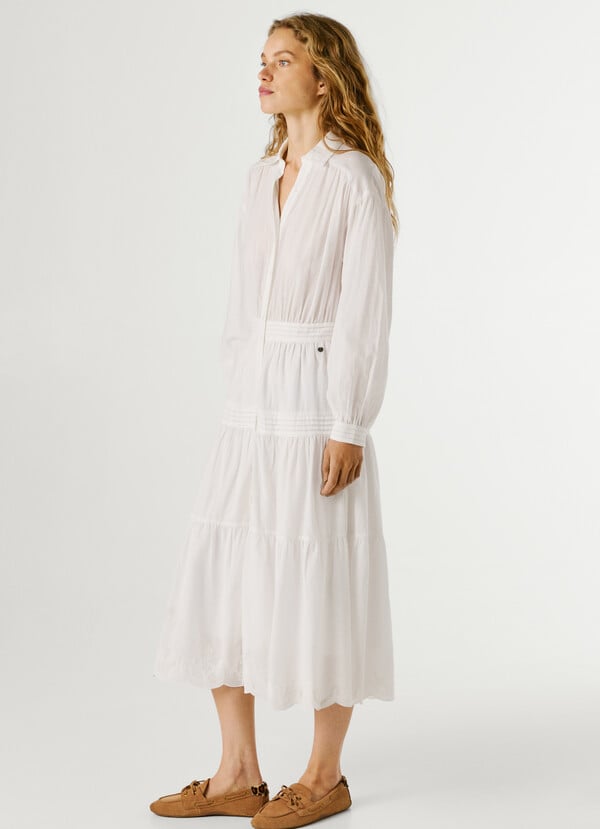 LONG SHIRT COLLAR MAXI DRESS