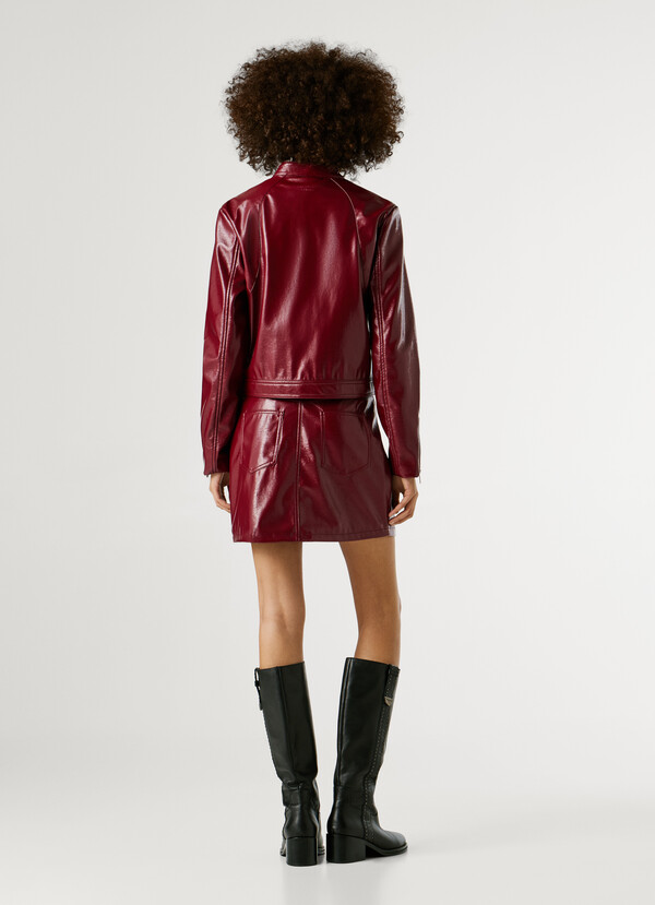 PATENT LEATHER BIKER JACKET