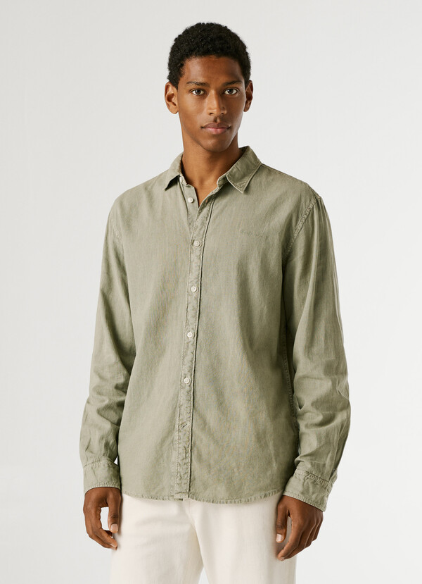 REGULAR FIT GARMENT DYED SHIRT